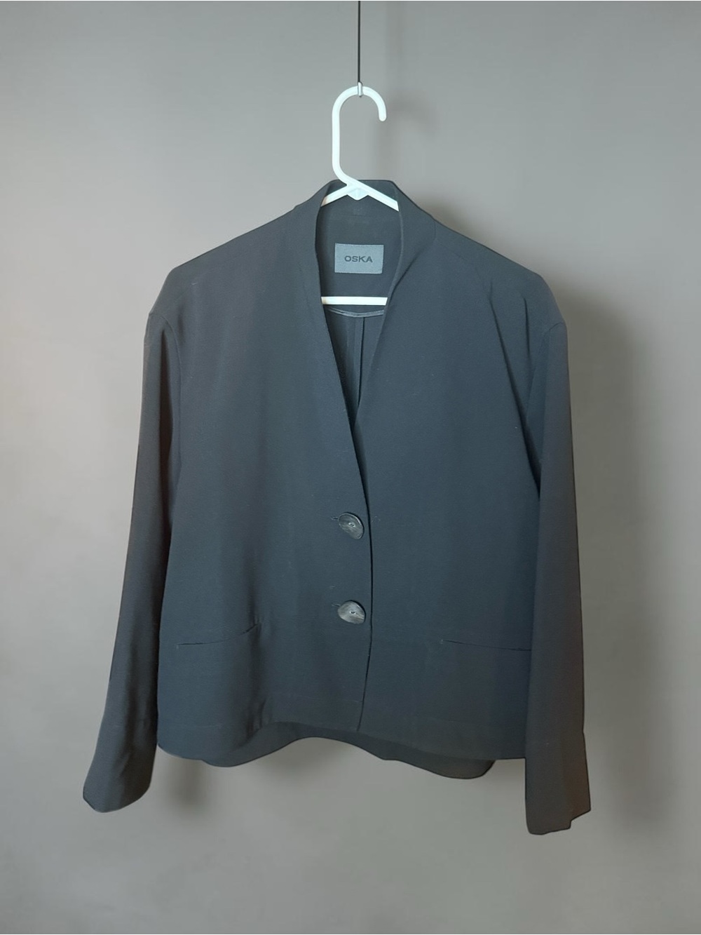 Oska Black Women's Minimal Button Jacket Size Medium